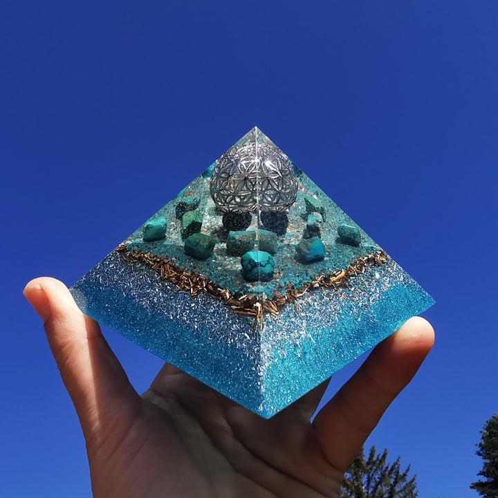 Orgone Cheops Pyramide EMOTIONALE HEILUNG →9.5cm ↑5.5cm