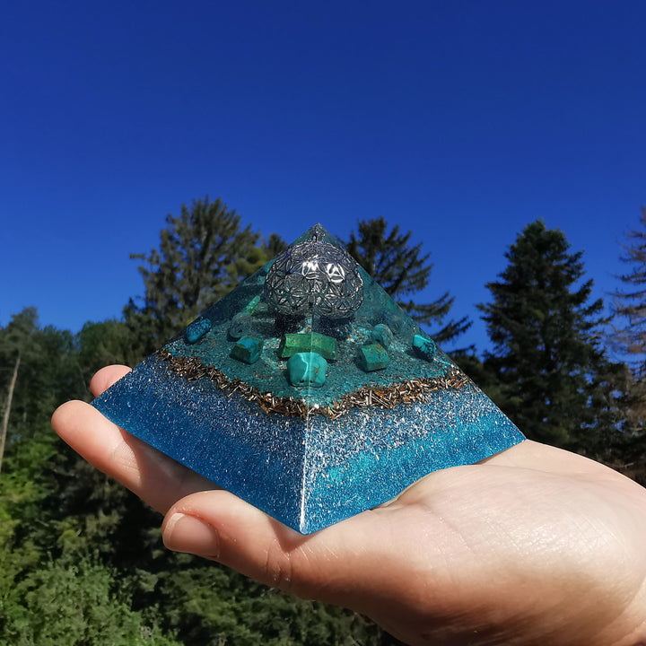 Orgone Cheops Pyramide EMOTIONALE HEILUNG →9.5cm ↑5.5cm