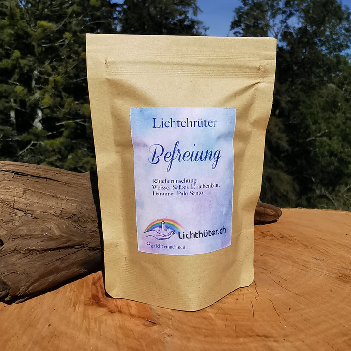 Lichtchrüter zum Räuchern - BEFREIUNG - Palo Santo - Weisser Salbei - Dammar - Drachenblut 20g