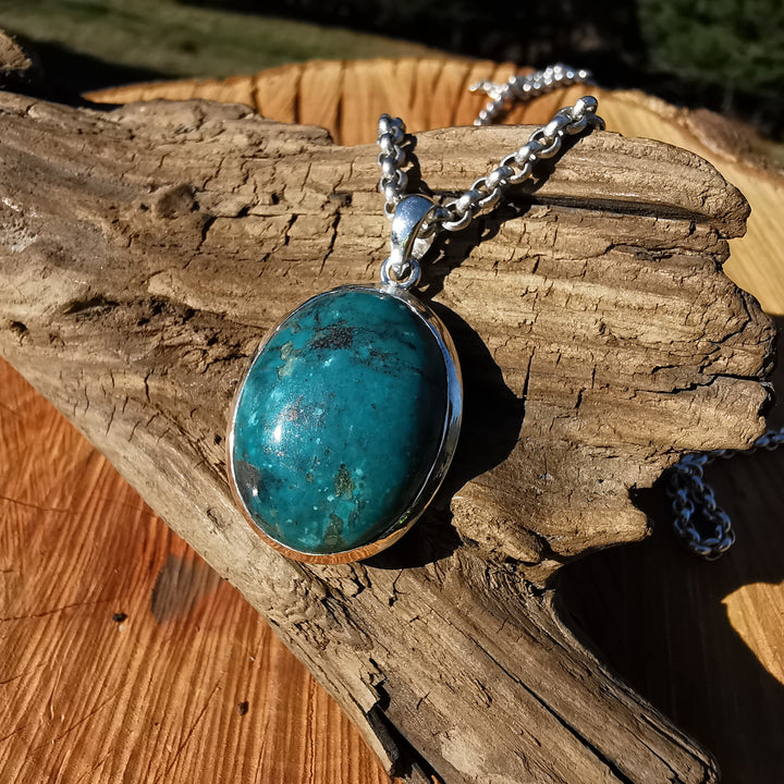 Türkis echter Anhänger gefasst in Silber 925