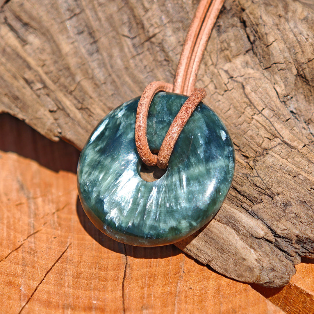 Seraphinit Pi Scheibe 30mm UNIKAT Extraqualität