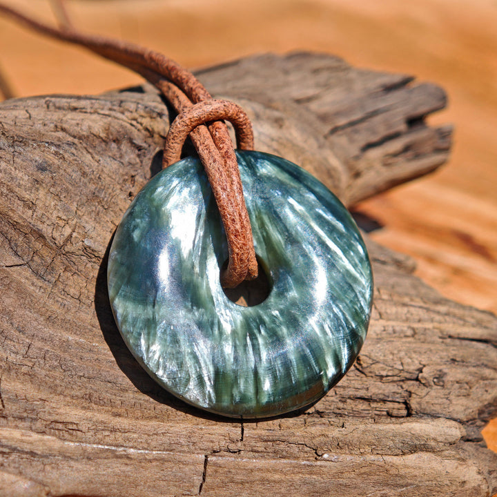 Seraphinit Pi Scheibe 30mm UNIKAT Extraqualität