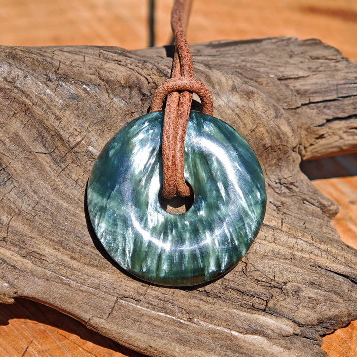 Seraphinit Pi Scheibe 30mm UNIKAT Extraqualität