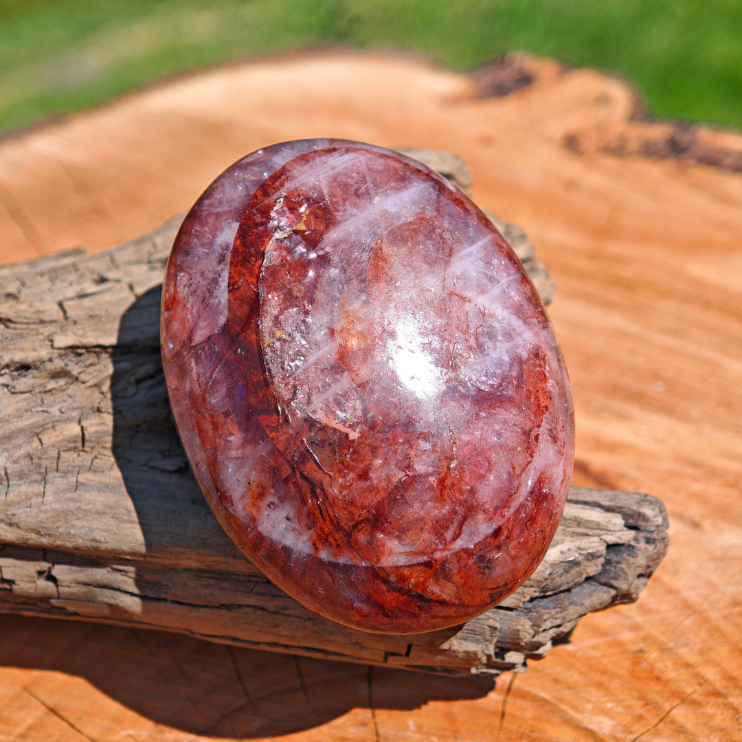 Red Healer Erdbeer-Hämatitquarz Bergkristall Handschmeichler L (4)