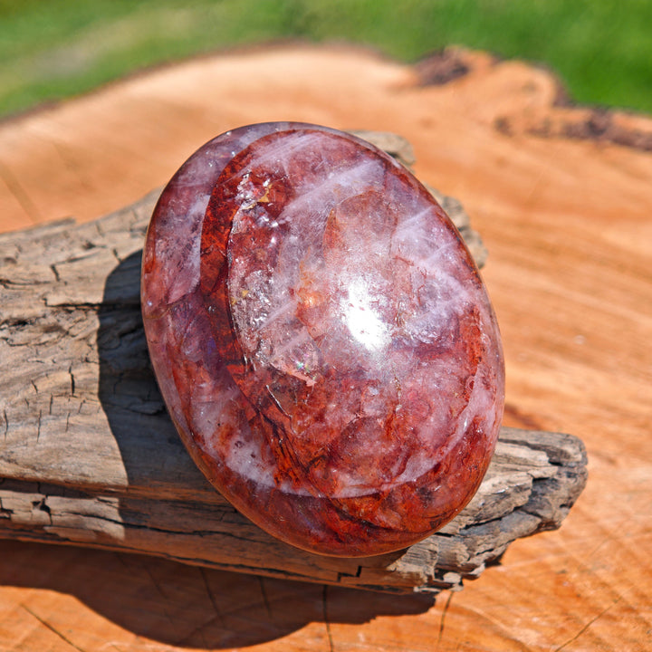 Red Healer Erdbeer-Hämatitquarz Bergkristall Handschmeichler L (4)