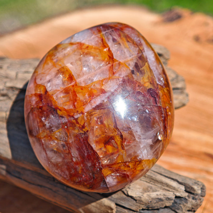 Red Healer Erdbeer-Hämatitquarz Bergkristall Handschmeichler L (7)