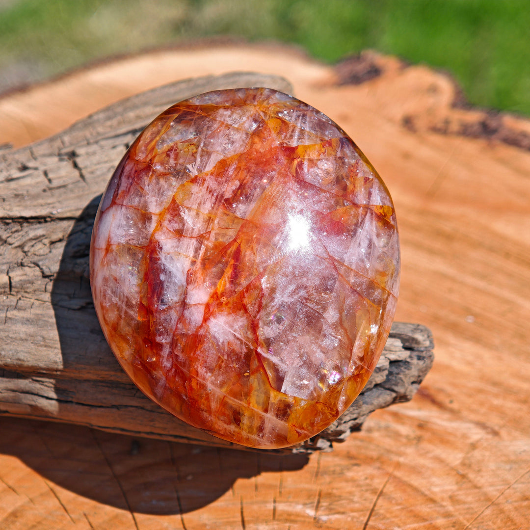 Red Healer Erdbeer-Hämatitquarz Bergkristall Handschmeichler L (7)