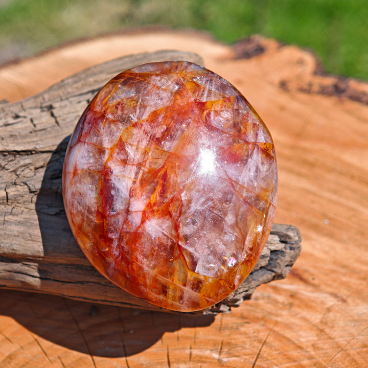 Red Healer Erdbeer-Hämatitquarz Bergkristall Handschmeichler L (7)