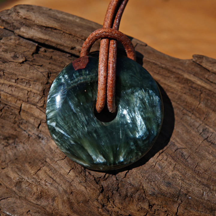 Seraphinit Pi Scheibe 30mm UNIKAT Extraqualität