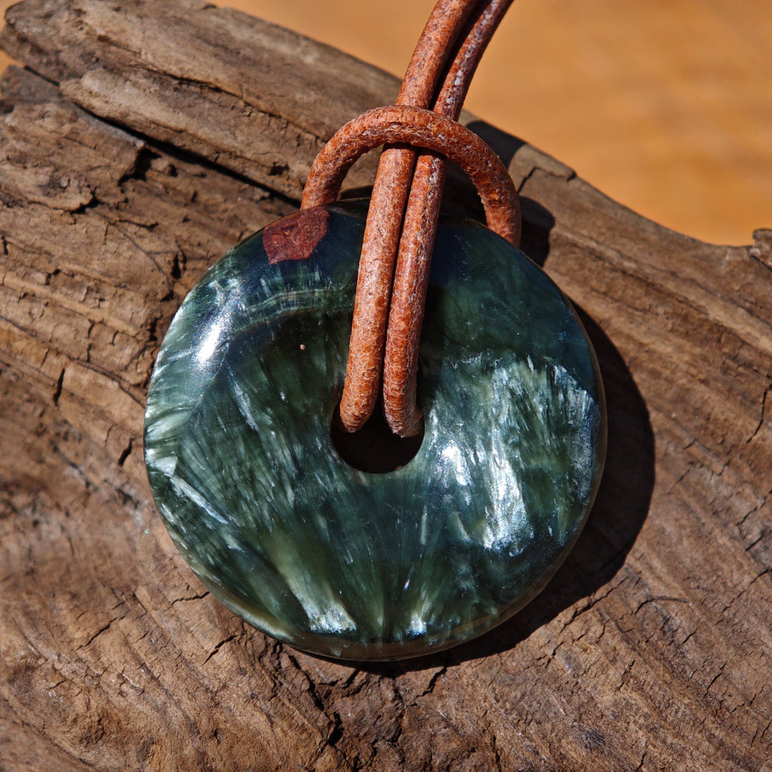 Seraphinit Pi Scheibe 30mm UNIKAT Extraqualität