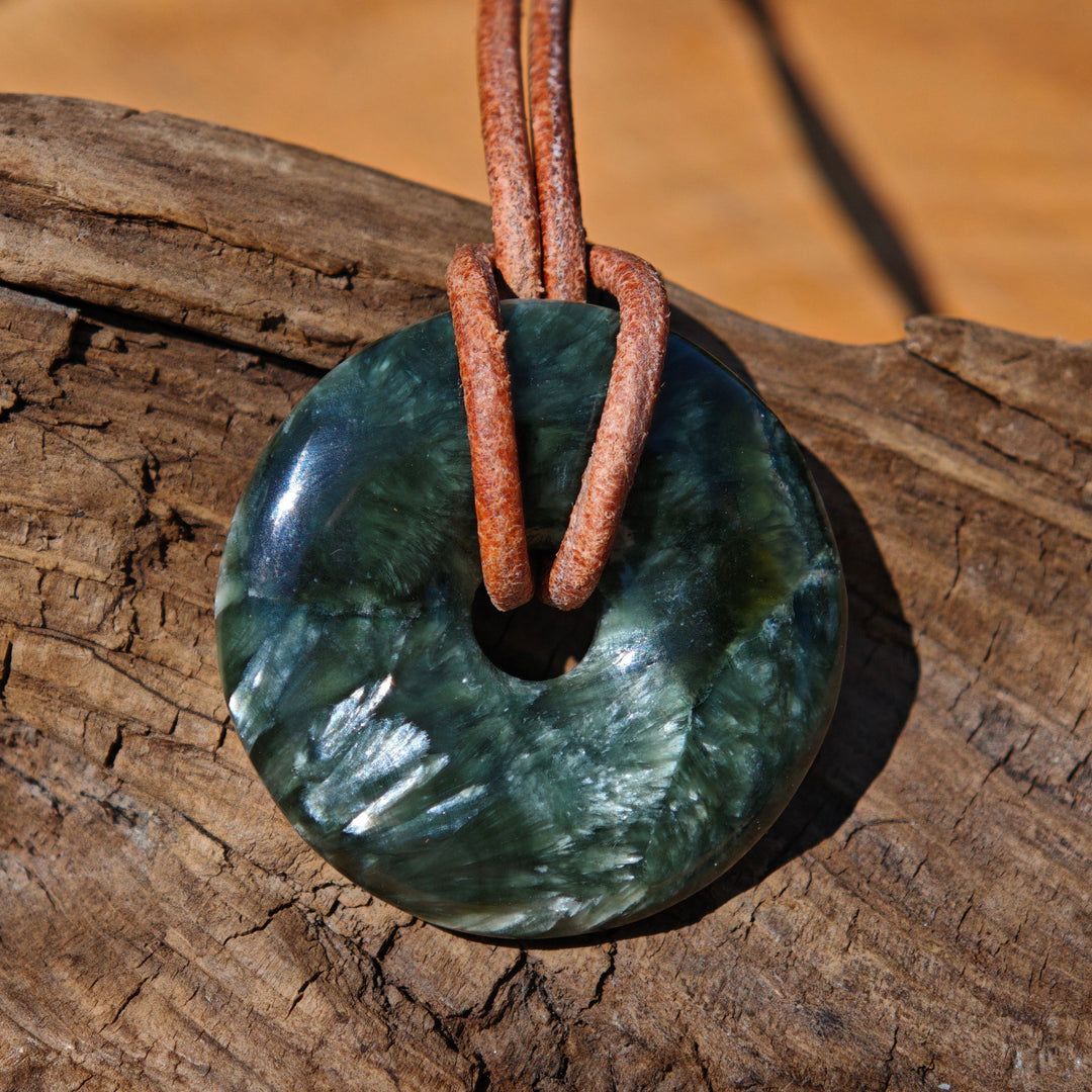 Seraphinit Pi Scheibe 30mm UNIKAT Extraqualität