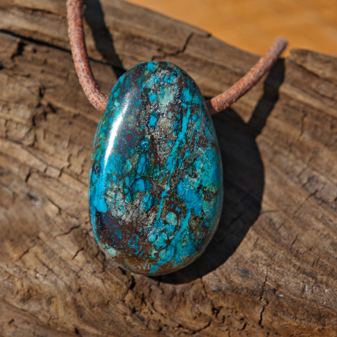 Chrysokoll Trommelstein gebohrt Unikate zur Auswahl