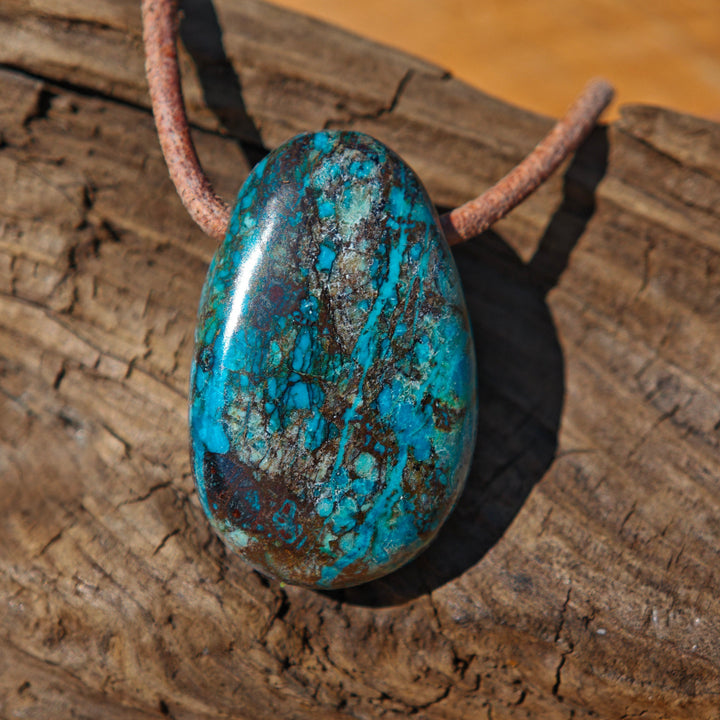 Chrysokoll Trommelstein gebohrt Unikate zur Auswahl