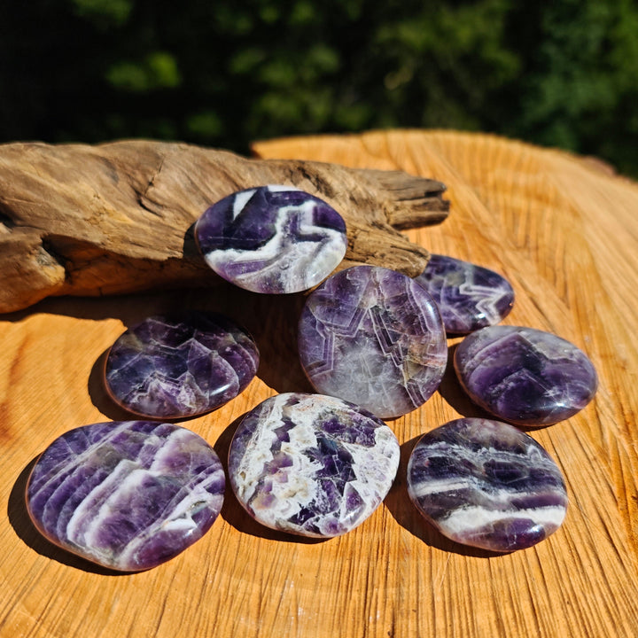 Amethyst Chevron (Innerer Frieden - Vitalität) Scheibensteine Unikate zur individuellen Auswahl