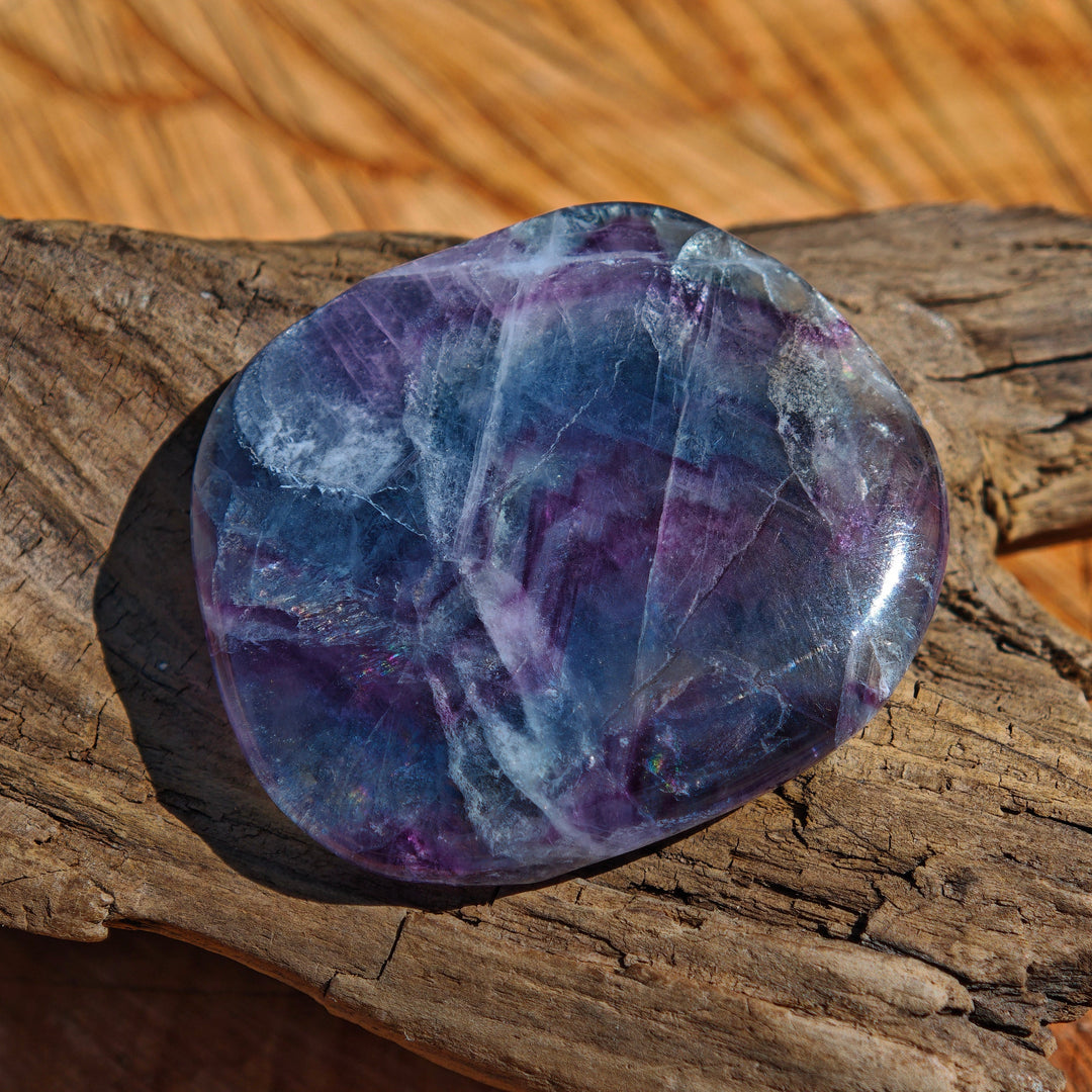 Regenbogen Fluorit (Fokussierung) Scheibenstein Unikate zur individuellen Auswahl