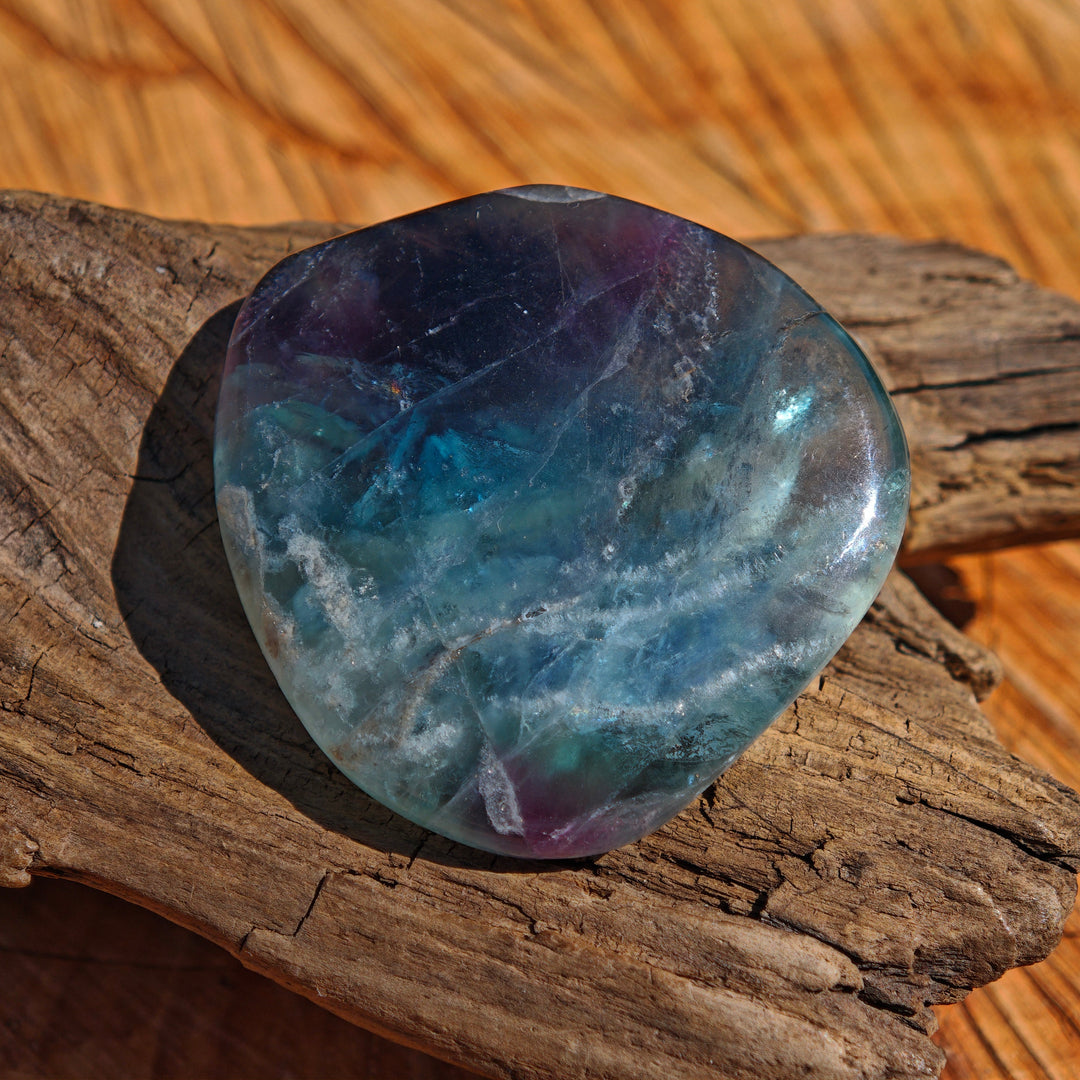 Regenbogen Fluorit (Fokussierung) Scheibenstein Unikate zur individuellen Auswahl