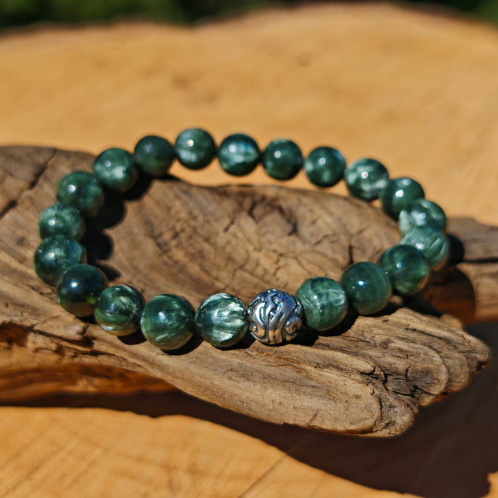Edelstein Armband SEELENWACHSTUM Seraphinit S925 8mm