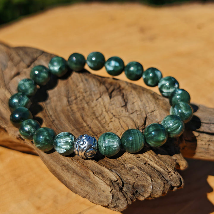 Edelstein Armband SEELENWACHSTUM Seraphinit S925 8mm