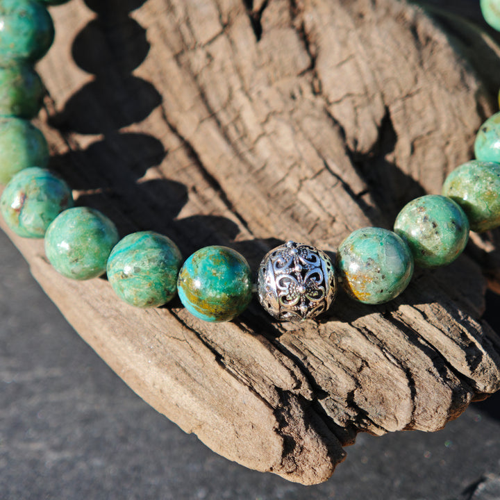 Edelstein Armband AUSGEGLICHENHEIT Chrysokoll Kugel S925 8mm