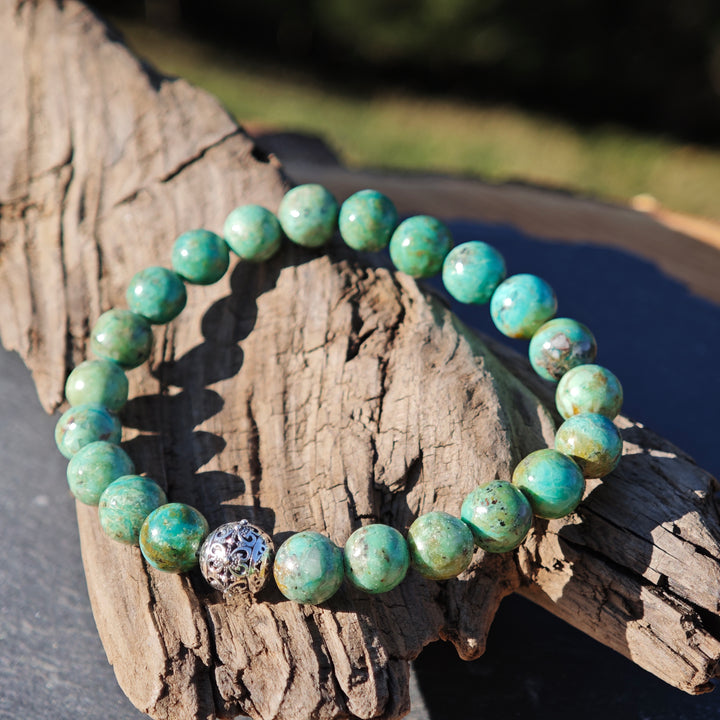 Edelstein Armband AUSGEGLICHENHEIT Chrysokoll Kugel S925 8mm