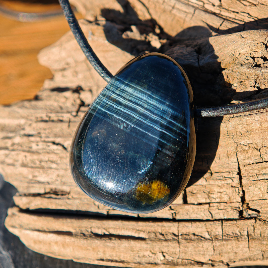 Falkenauge (Weitblick) Anhänger Trommelstein gebohrt 4 Stück zur Auswahl