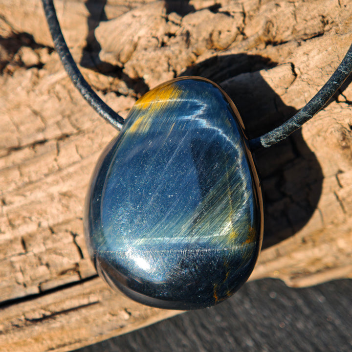 Falkenauge (Weitblick) Anhänger Trommelstein gebohrt 4 Stück zur Auswahl