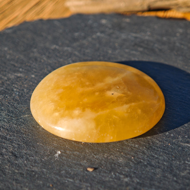 Calcit orange (Entwicklung-Optimismus) Scheibenstein