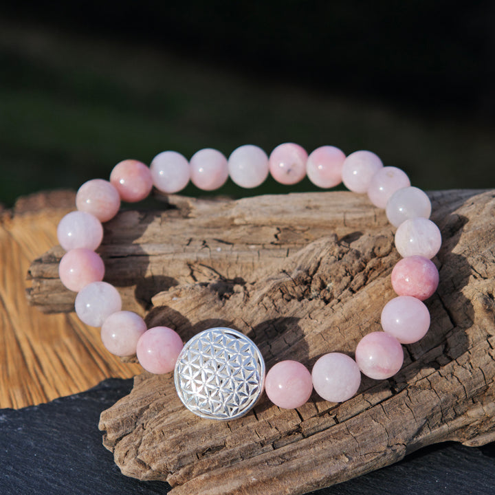 Edelstein Armband SPIRITUELLER SCHUTZ Petalit Lebensblume gross S925 8mm
