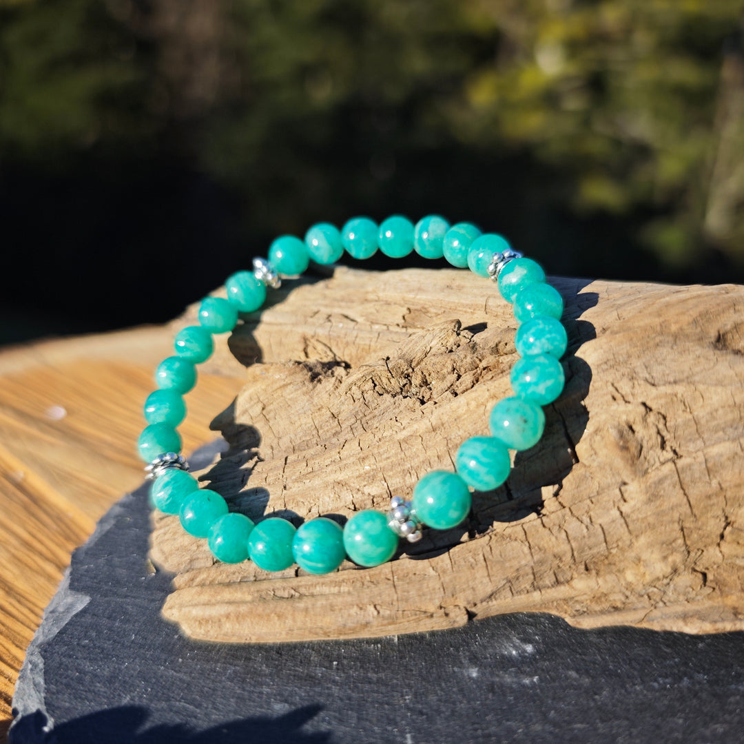 Edelstein Armband Amazonit INNERE RUHE Extraqualität S925 6mm