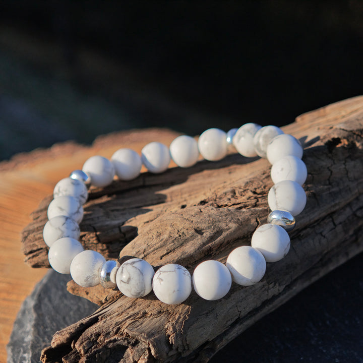 Edelstein Armband STILLE & ENTSPANNUNG Magnesit matt S925 8mm