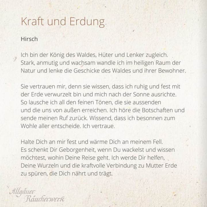 Allgäuer Räucherwerk - Hirsch - Kraft & Erdung