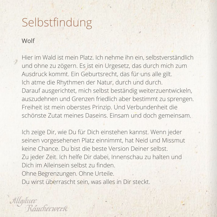 Allgäuer Räucherwerk - Wolf - Selbstfindung