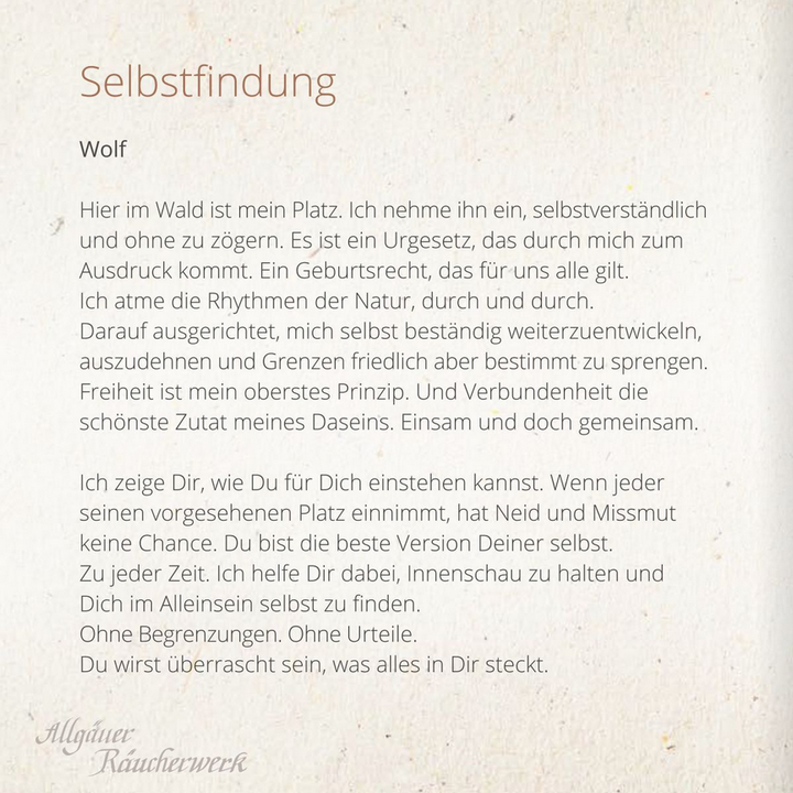 Allgäuer Räucherwerk - Wolf - Selbstfindung