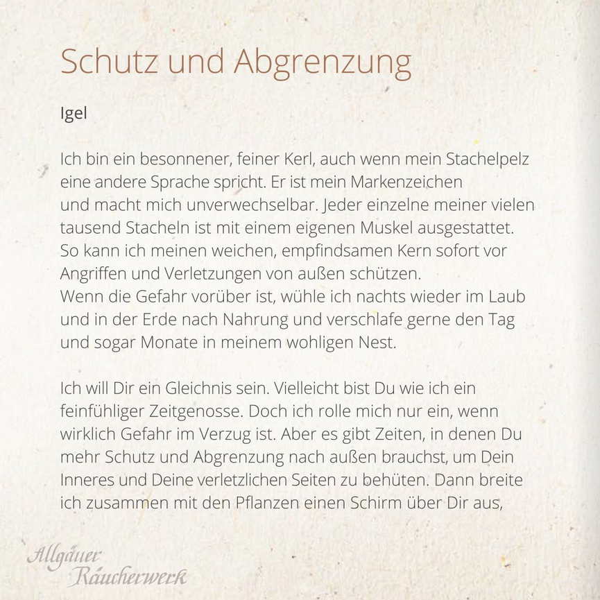 Allgäuer Räucherwerk - Igel - Schutz