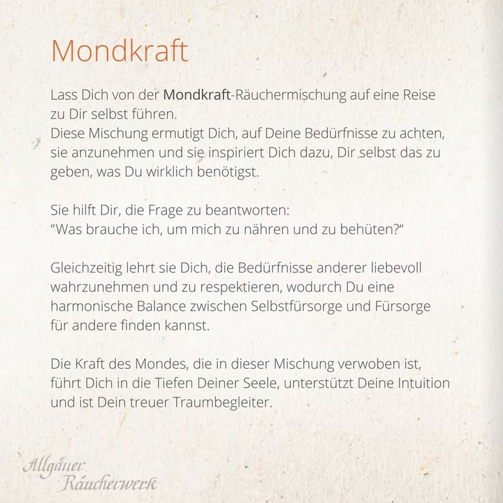 Allgäuer Räucherwerk - Seelenzauber - Mondkraft - Nachfüllpackung