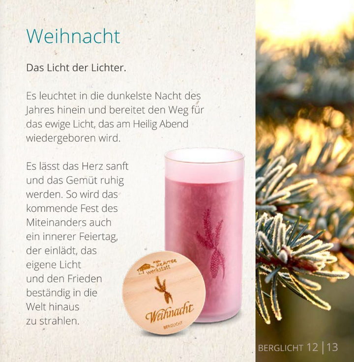 Naturkraft Berglicht - WEIHNACHT - Allgäuer Heilkräuter Kerze