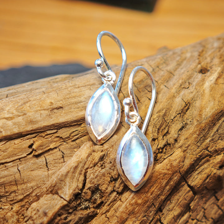Regenbogen Mondstein Ohrhänger Jariel Silber 925