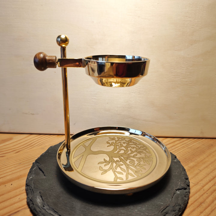 Räucherstövchen Höhenverstellbar Messing Baum des Lebens graviert