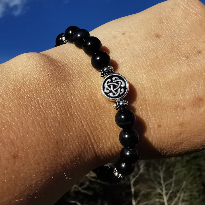 Edelstein Armband MUT mit FALKENAUGE S925 keltisch 8mm