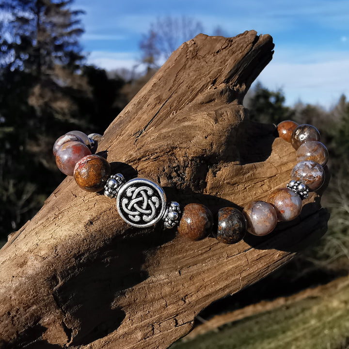 Edelstein Armband POTENTIALENTFALTUNG Pietersit S925 keltischer Knoten 8mm