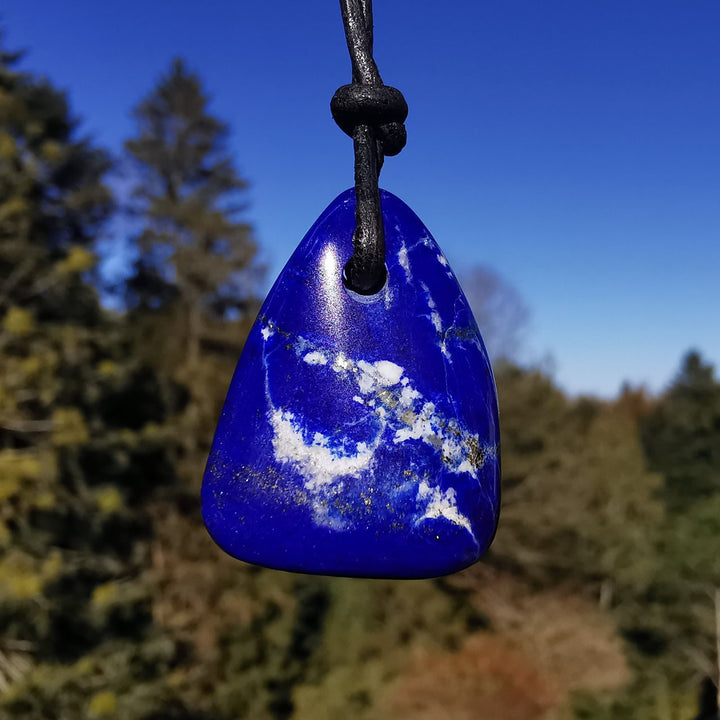 Lapislazuli Anhänger gebohrt Unikat in Extraqualität