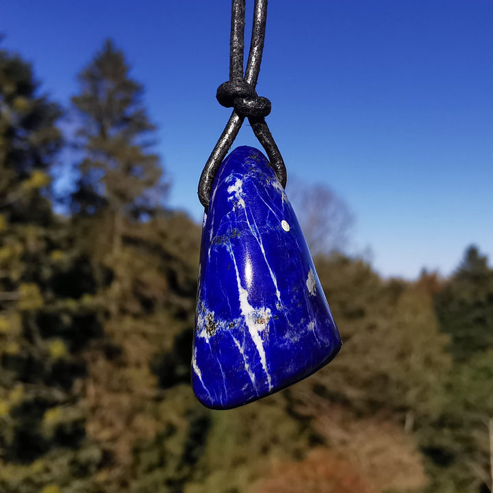 Lapislazuli Anhänger gebohrt Unikat in Extraqualität